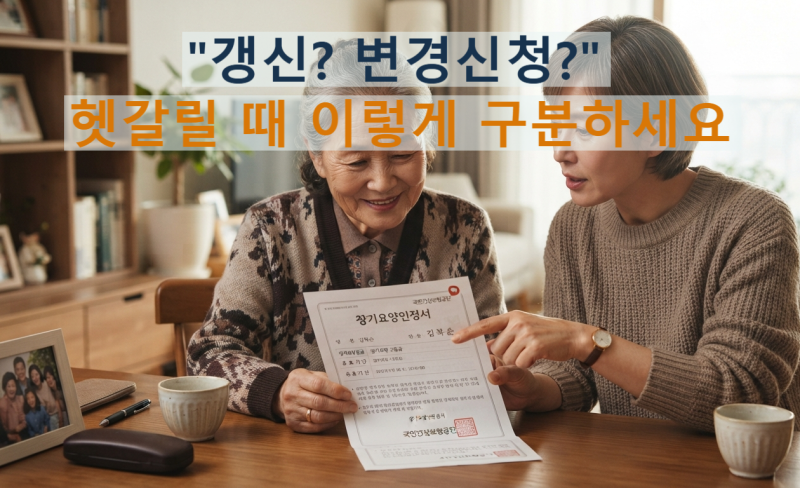 장기요양등급 갱신과 변경신청, 헷갈린다면 이렇게 구분하세요