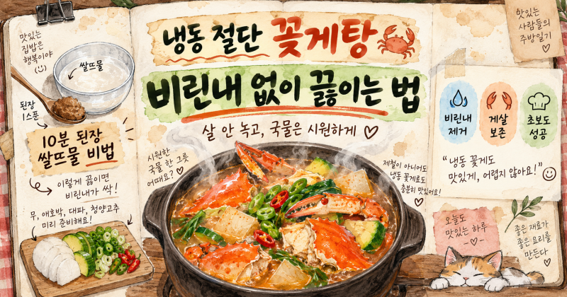 냉동 절단 꽃게탕 비린내 없이 끓이는 법