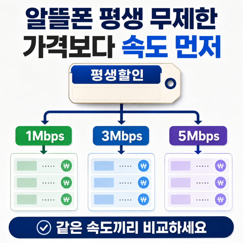 알뜰폰 평생 무제한 요금제, 속도를 먼저 정해야 비교가 됩니다