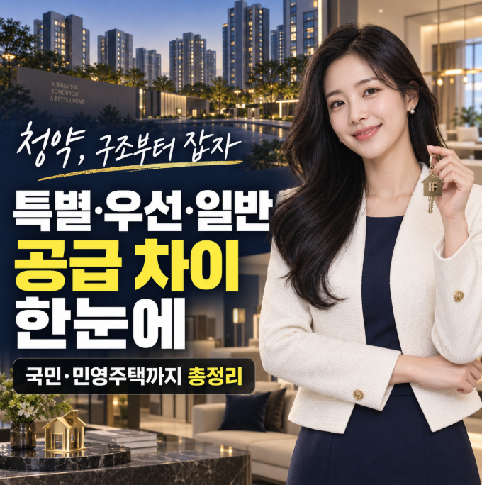 주택청약 종류 총정리, 특별·우선·일반공급과 국민·민영주택 청약통장 차이