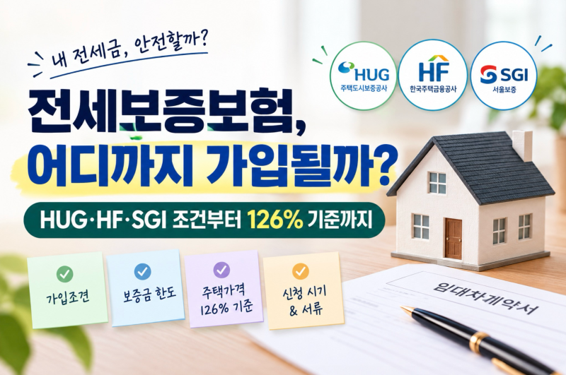 전세보증보험, 어디까지 가입될까?｜HUG·HF·SGI 조건부터 126% 기준까지