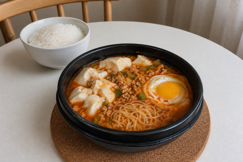 순두부찌개 레시피｜쫄면 넣어 더 든든한 분식집 쫄순 만들기