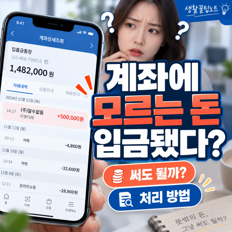 계좌에 모르는 돈이 입금됐다? 잘못 들어온 돈 써도 되는지와 처리 방법