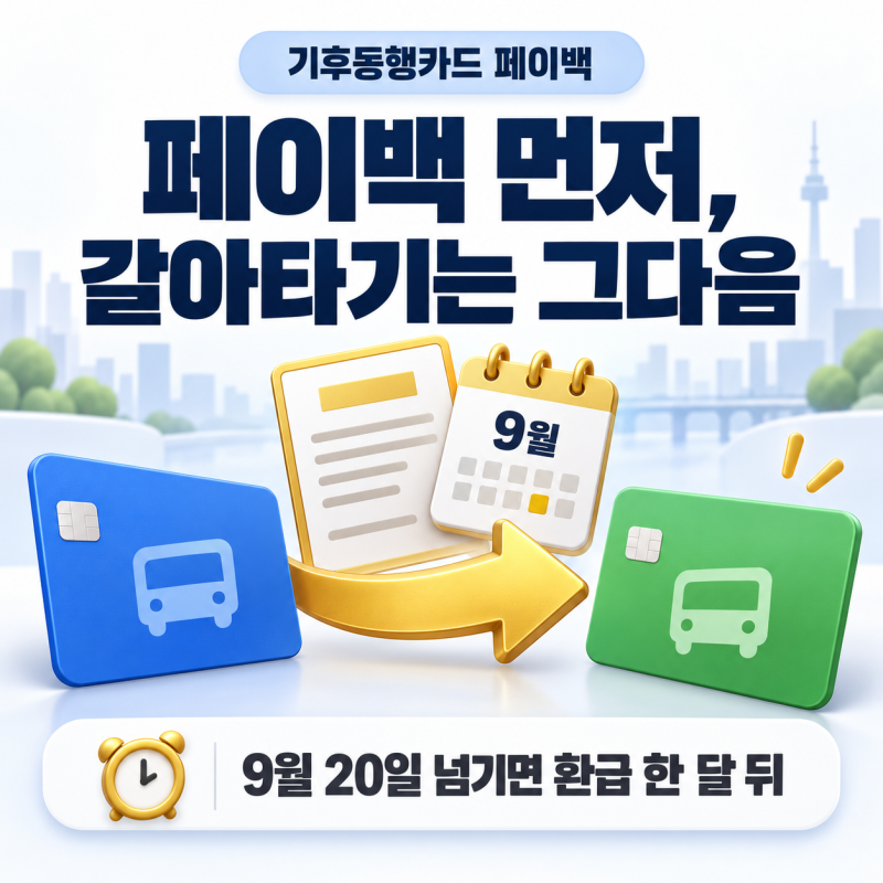 기후동행카드 페이백, 갈아타기 전에 신청해야 하고 9월 20일 넘기면 환급이 한 달 밀려요