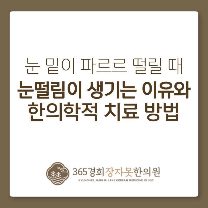 눈떨림이 자꾸 생기는 이유와 한의학적 치료 방법 (눈 떨림 / 눈밑 떨림 / 증상 / 구리 한의원)