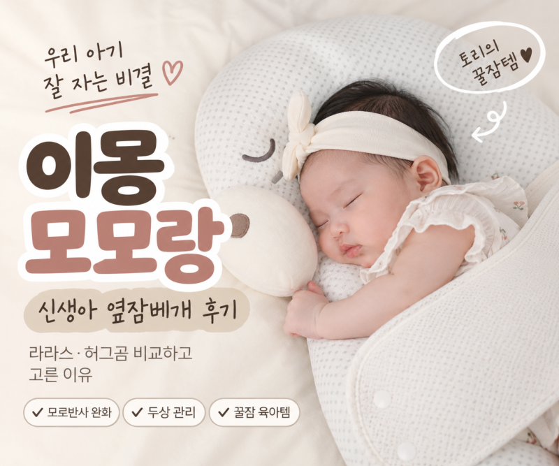 [육아템 후기] 신생아 옆잠베개 이몽 모모랑 후기｜라라스·허그곰 비교