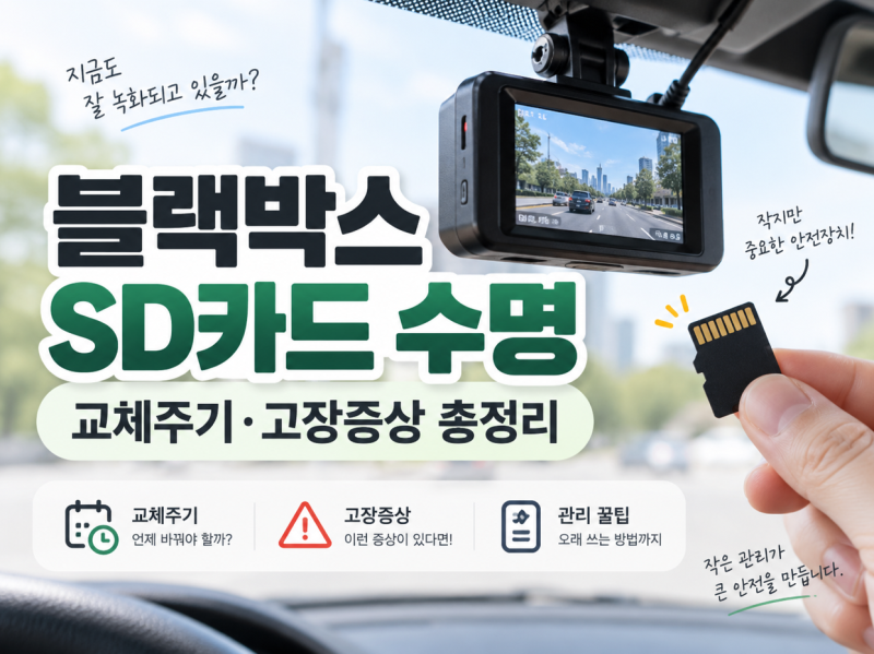 블랙박스 SD카드 수명은 얼마나 될까? 교체주기와 고장 증상 총정리