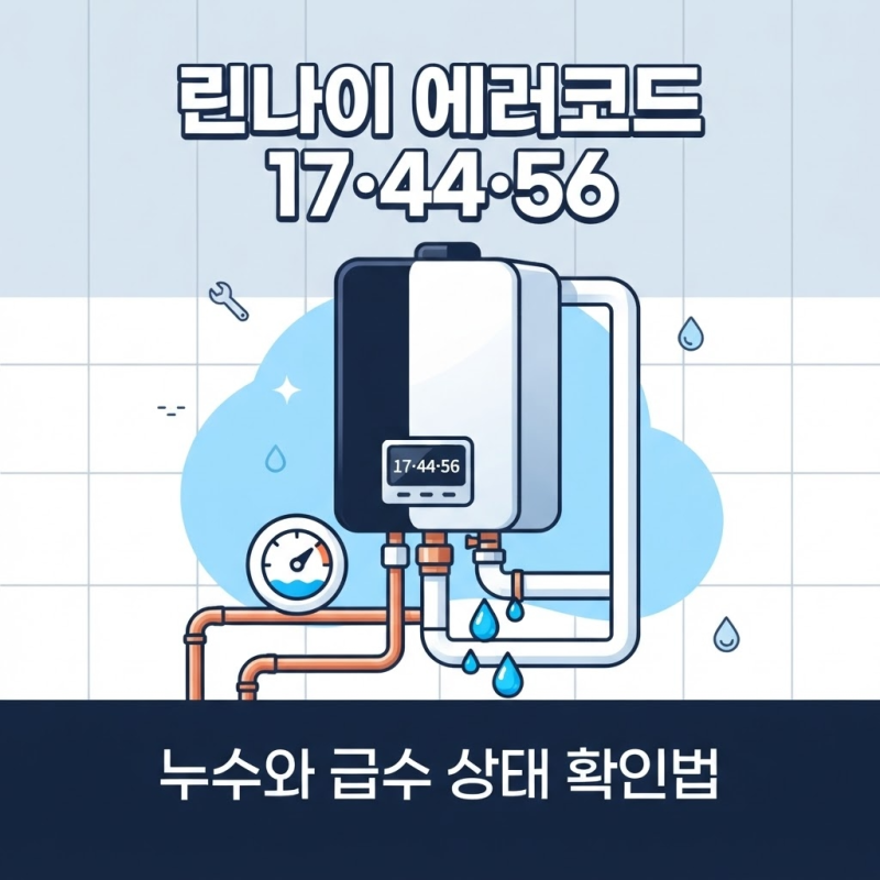 린나이 보일러 에러코드 17·44·56, 누수와 급수 이상 확인법