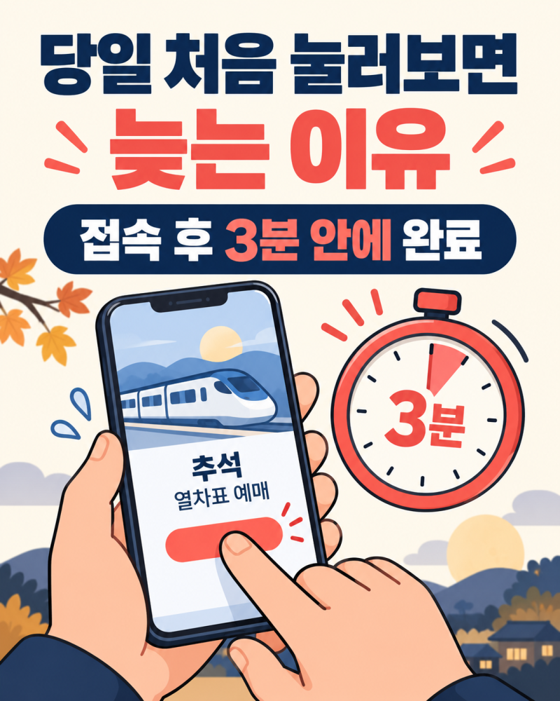 2026 추석 KTX 예매 방법, 코레일 예매 연습 없이 들어가면 늦는 이유