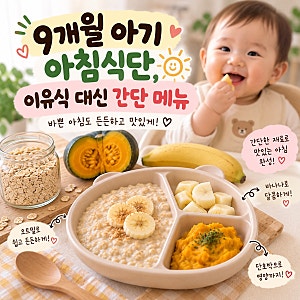 9개월 아기 아침식단, 이유식만 주기 애매해서 찾아본 간단 메뉴