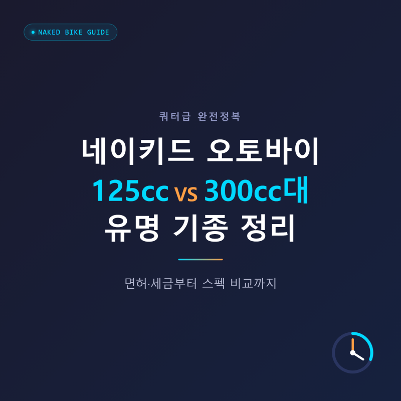 네이키드 오토바이 125cc·300cc대 쿼터급 유명 기종 정리