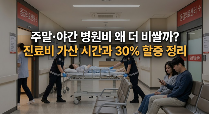 주말·야간 병원비 왜 더 비쌀까? 진료비 가산 시간과 30% 할증 정리