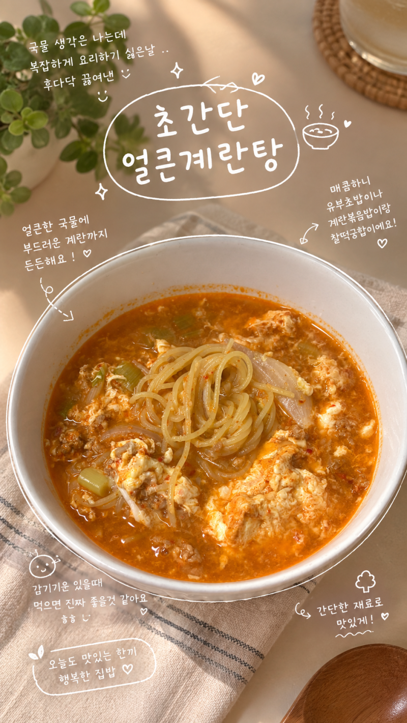 10분이면 완성! 매콤칼칼 얼큰계란탕 초간단 레시피