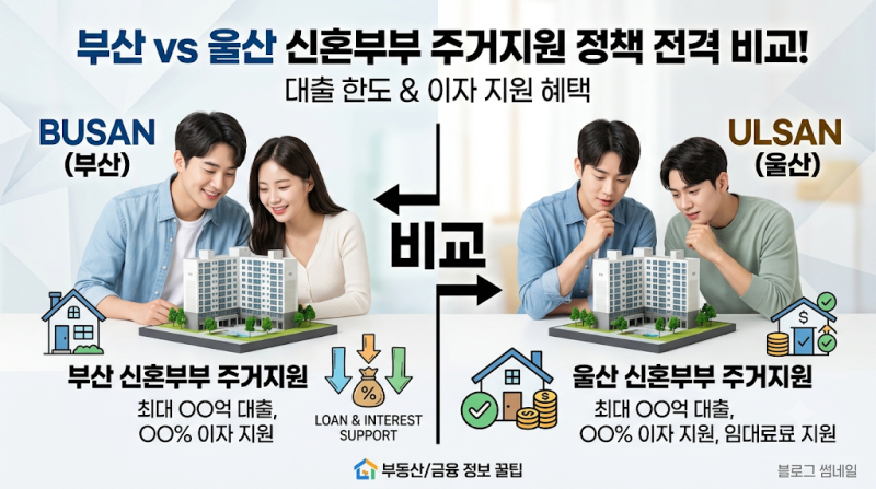 2026 부산 vs 울산 신혼부부 주거지원 비교｜전세대출·이자지원·내집마련 어디가 유리할까?
