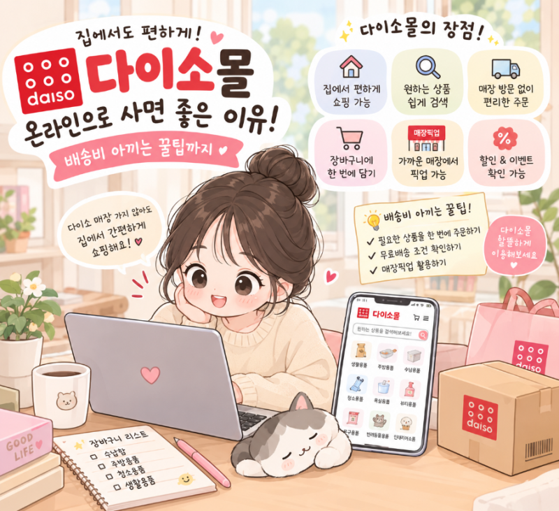 다이소 쇼핑 다이소몰 온라인으로 사면 좋은 이유 배송비 아끼는 꿀팁 재고확인 매장픽업
