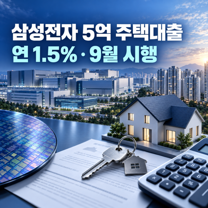 삼성전자 5억 대출 9월 시작｜연 1.5% 조건·월 상환액·동탄 집값 영향