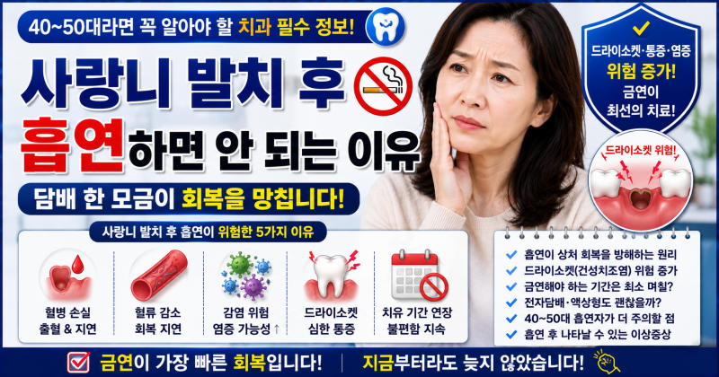 사랑니 발치 후 흡연하면 안 되는 이유, 전자담배도 피해야 할까?