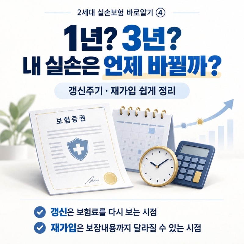 2세대 실손보험 갱신주기·재가입｜1년? 3년? 15년 뒤 계약이 바뀔까?