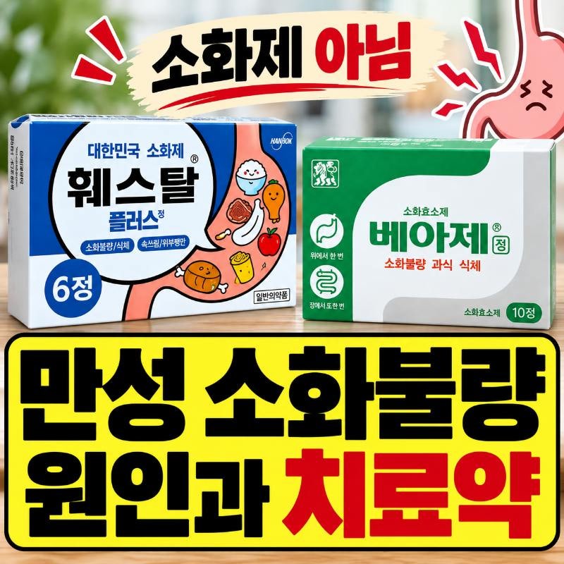 만성 소화불량 더부룩함 반복된다면? 원인과 치료약(소화제 아님)