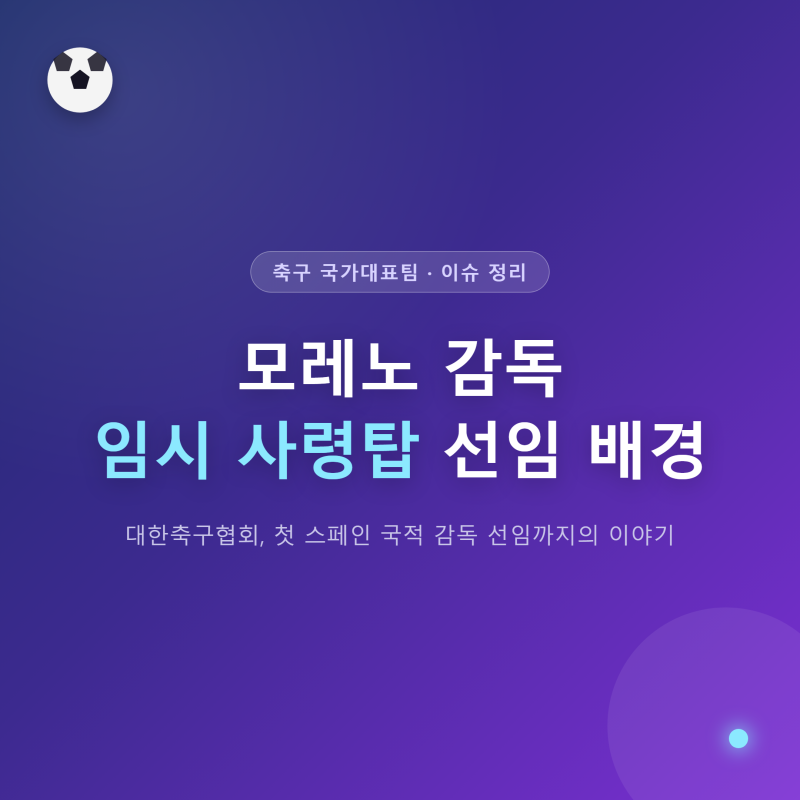 축구대표팀 감독 모레노, 임시 사령탑 선임 배경 정리