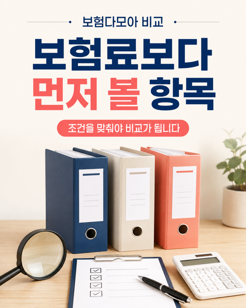 보험다모아 비교할 때 보장 조건 보는 순서