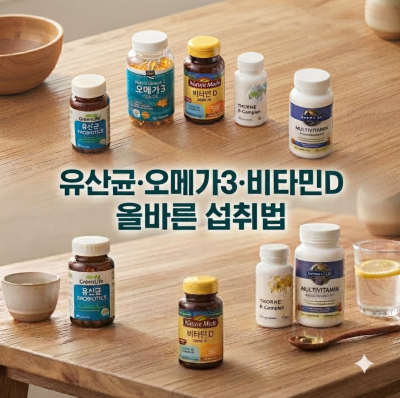 영양제 복용 시간표 총정리! 유산균 오메가3 비타민D 올바른 섭취법 및 조합