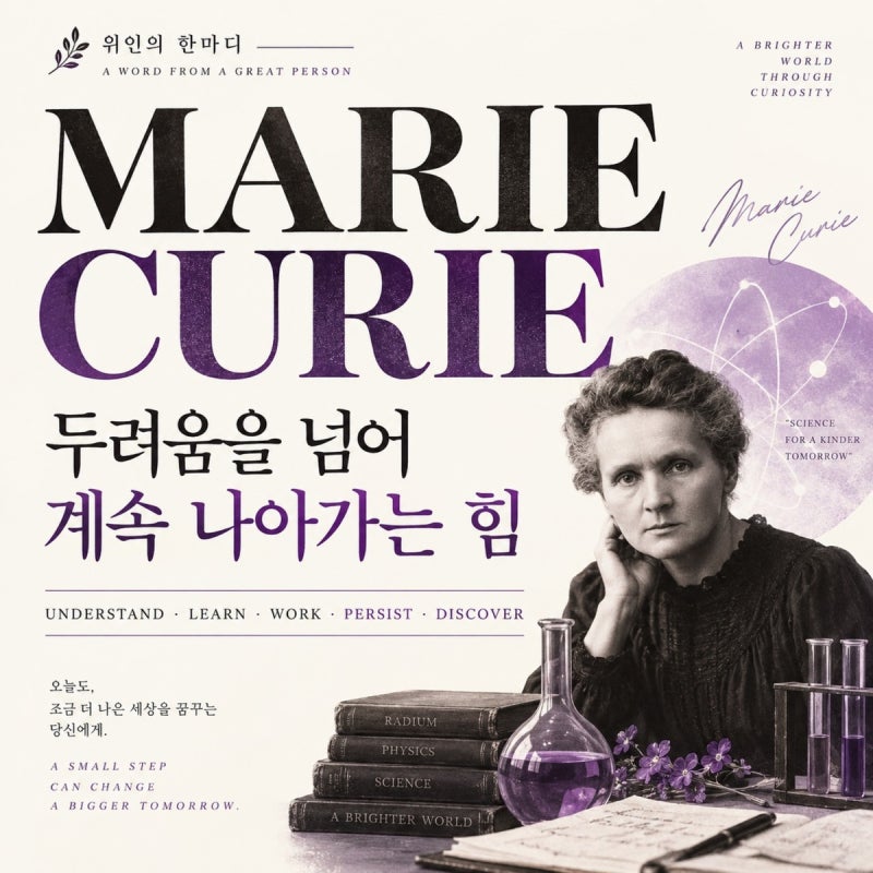 마리 퀴리 명언ㅣ 두려움을 넘어 계속 나아가는 힘