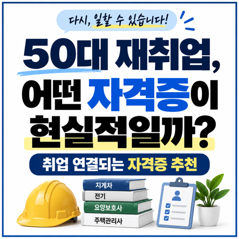 50대 재취업, 어떤 자격증이 현실적일까?｜취업 연결되는 자격증 정리