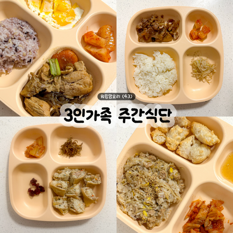 일주일식단 저녁메뉴 추천, 7살 아이 3인가족 식비 8만원대