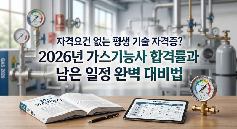자격요건 없는 평생 기술 자격증? 2026년 가스기능사 합격률과 남은 일정 완벽 대비법