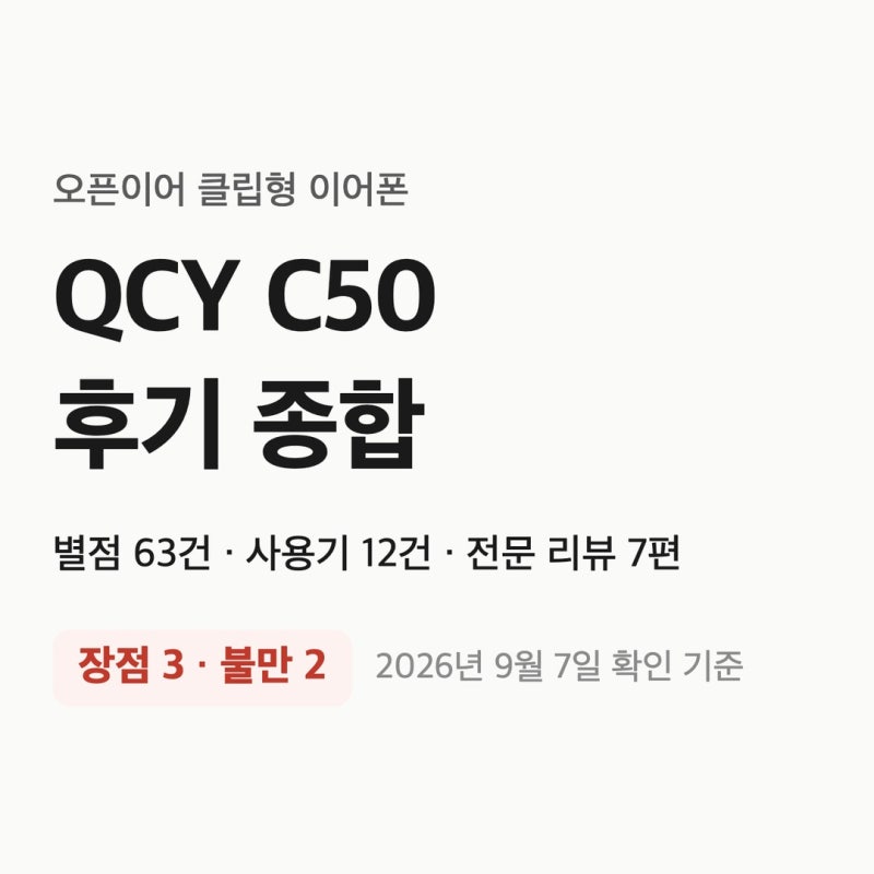QCY C50 후기 82건 종합, 운동용 장점 3가지와 불만 2가지