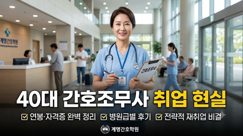 40대 간호조무사 취업 현실 완벽정리 | 연봉·자격증·병원별 후기까지