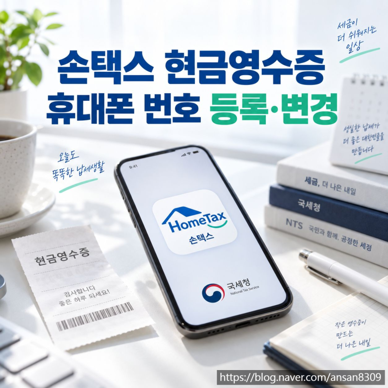 손택스 현금영수증 휴대폰 번호 등록·변경하는 법