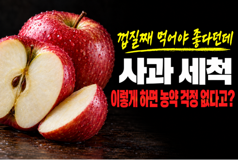 사과 껍질 농약 걱정돼 늘 벗겨 먹었는데 먼저 볼 곳이 따로 있다고?