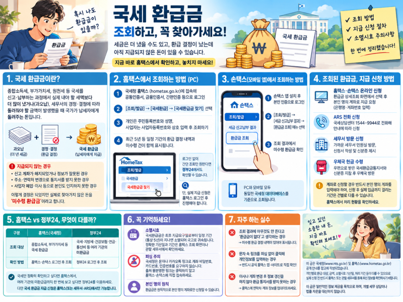 국세 환급금 조회 방법과 미수령 환급금 신청 총정리