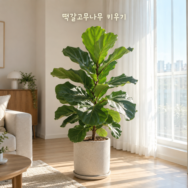 떡갈고무나무 키우기 잎을 크게 키우려면 화분 위치가 중요해요