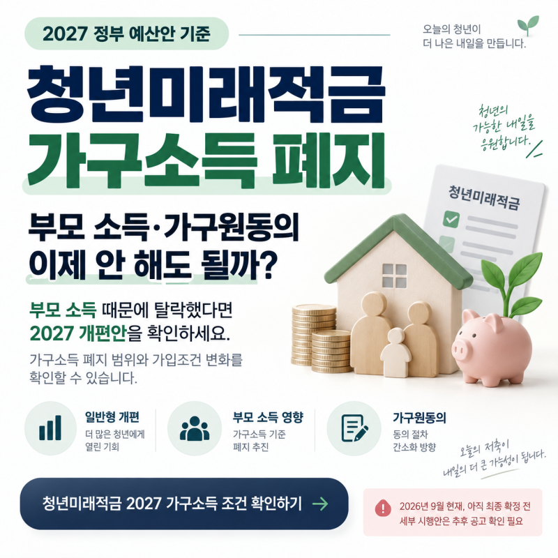 청년미래적금 가구소득 , 소득·가구원동의 이제 안 해도 될까?