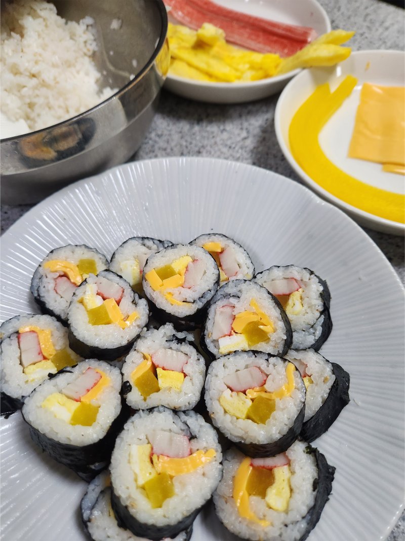 자취생의 초간단 기본김밥 레시피, 엄마가 해준 집김밥 만들기