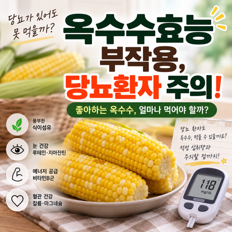 옥수수효능 부작용, 당뇨환자 간식 섭취시 주의!