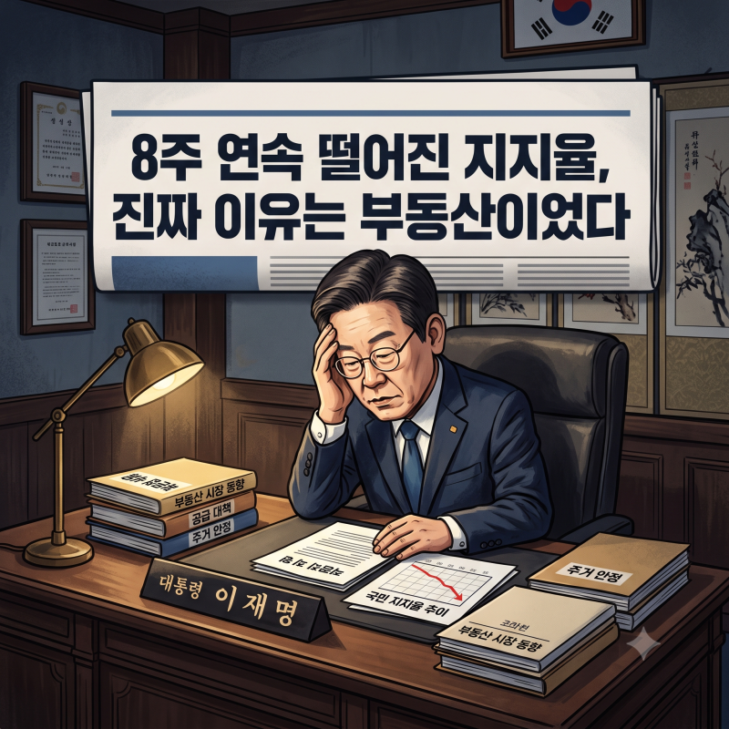 이재명 대통령 지지율 37.4% 8주 연속 하락 원인 총정리