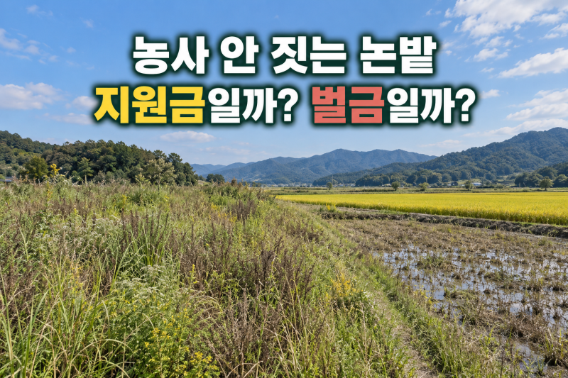 농사짓지 않는 논밭이 있다면 지원금을 받을까, 벌금을 낼까?