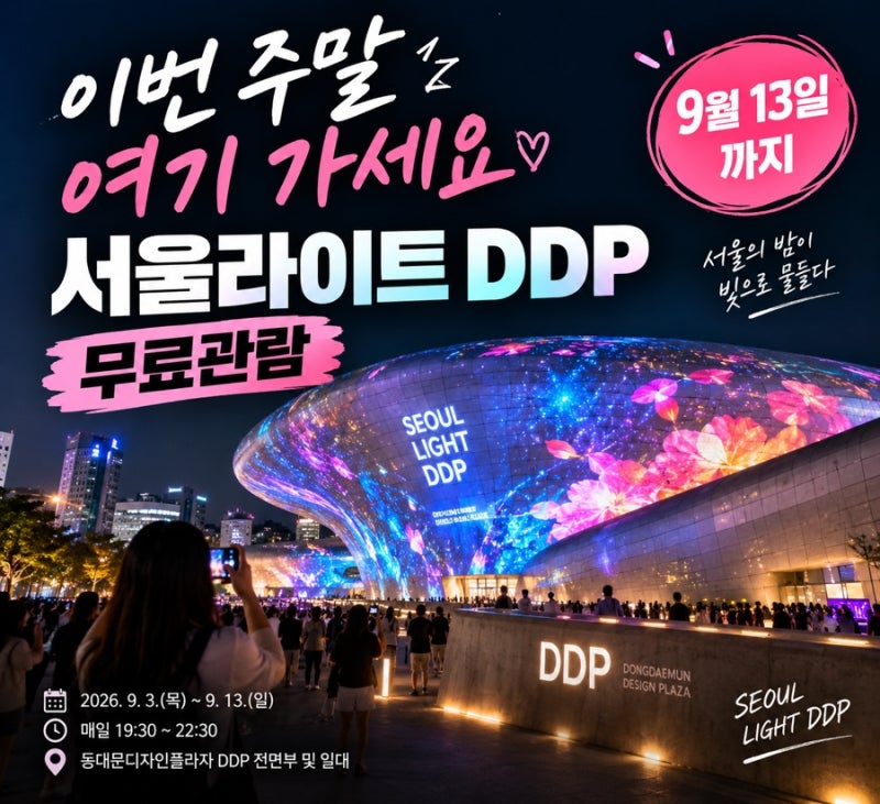 이번 주말 여기 가세요 서울라이트 DDP 무료관람·시간·포토존 총정리