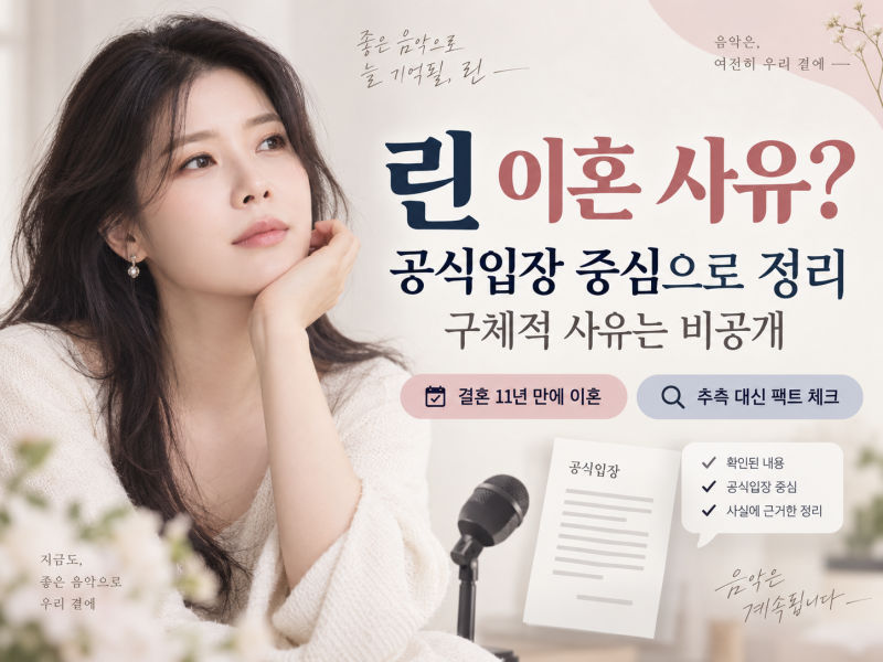 린 이혼 사유 알려졌나? 이수와 11년 만에 이혼, 공식입장 정확히 정리