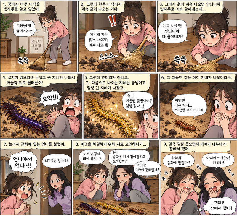 클로드랑 챗지피티 지네 꿈해몽 비교, 실제 꿈 이야기 그리고 AI만화까지