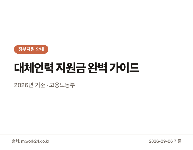 대체인력지원금조건 2026년 신청 자격과 활용 팁
