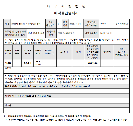 대구 수성구 상동청구타운 아파트 경매 1억 3천만원대 2025타경8824 사진 8
