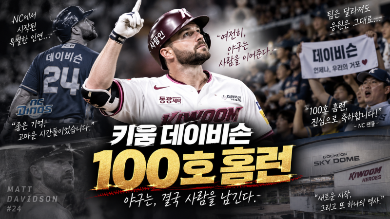 친정팀 상대로 터진 100호 홈런…키움 데이비슨