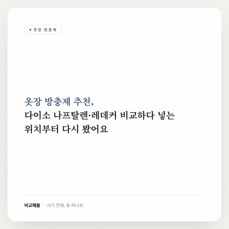 옷장 방충제 추천, 다이소 나프탈렌·레데커 비교하다 넣는 위치부터 다시 봤어요