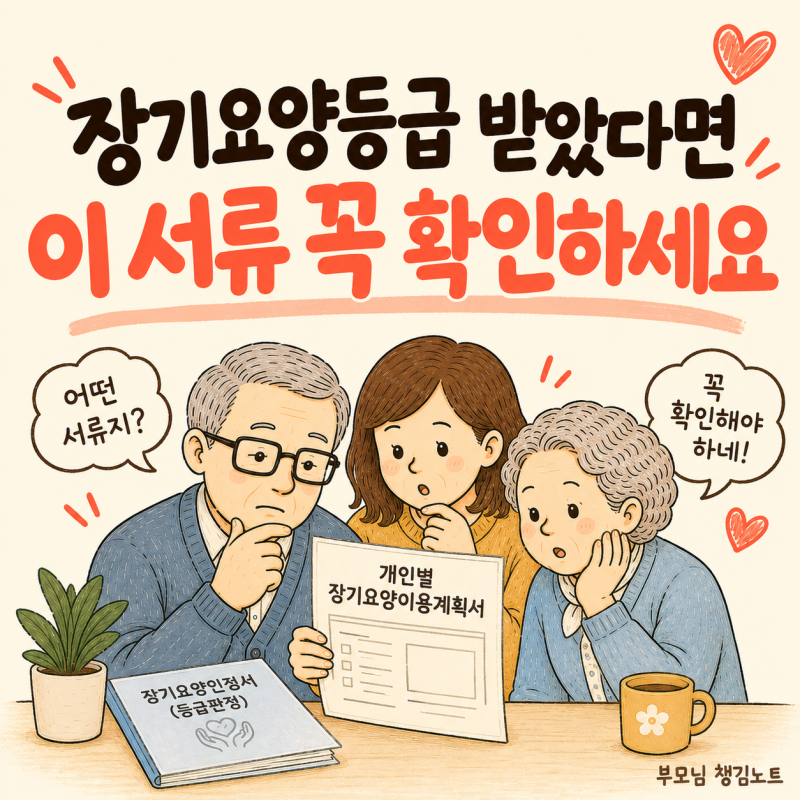 개인별장기요양이용계획서, 등급 나오면 같이 오는 종이｜읽는 법·월 한도액
