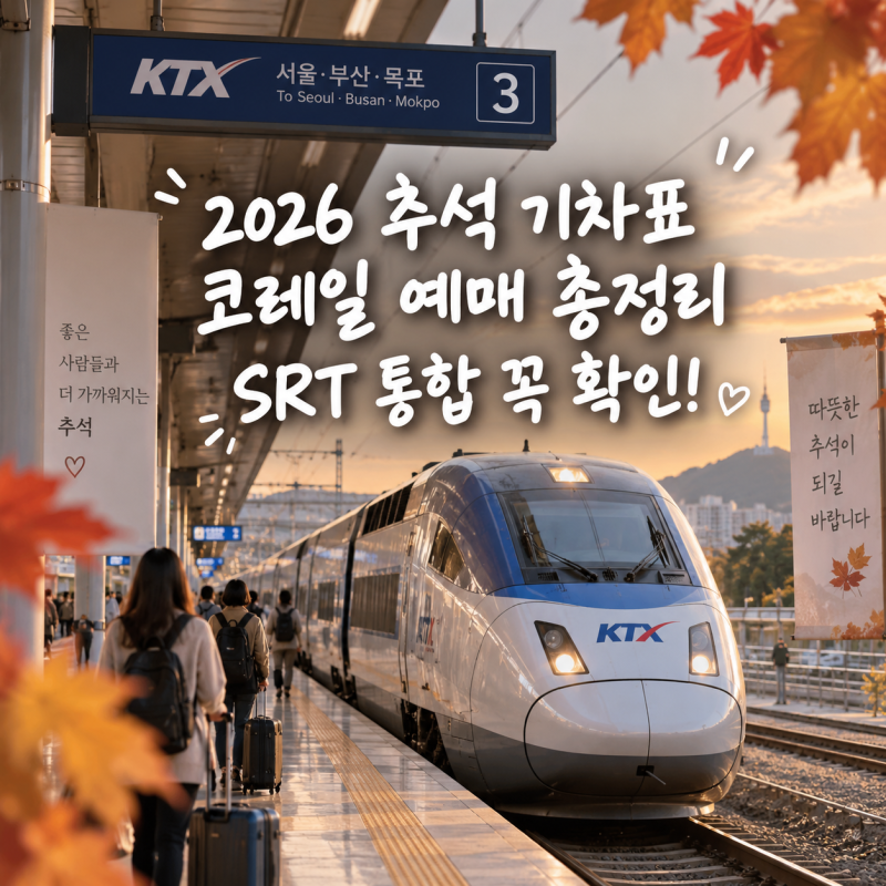 2026 추석 기차표 코레일 예매 일정 날짜 시간 방법 총정리